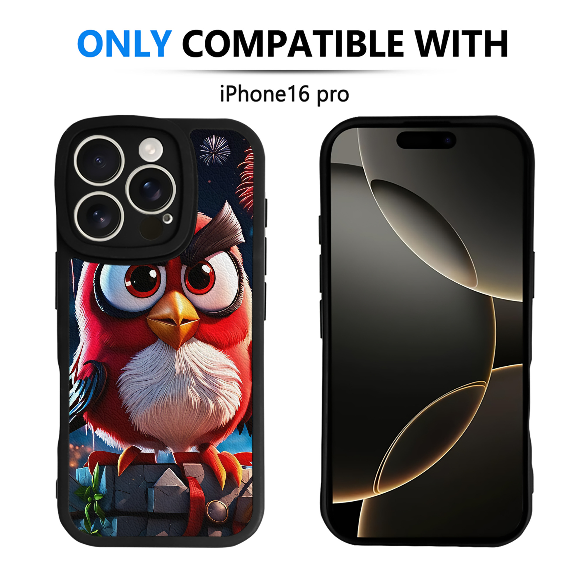 （画像用） Angry Birds アングリーバード 【iPhone 16シリーズ対応】シリコンスマホケース（レザー調） 材質：シリコン